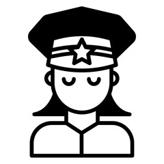 Woman Police solid glyph icon