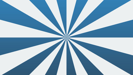 Blue and white rays stripes sunburst vector illustration decorative background template