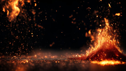 fire ,flame on  a dark back ground 