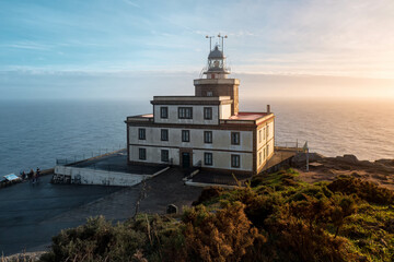 Finisterre Cape Lighthouse, Costa da Morte, Galicia, Spain. One of the most famous Lighthouse in...