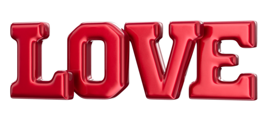 Love Font With Heart For valentine's day 3D
