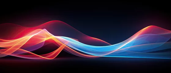 Fototapeten abstract wave colourful light for technology banner © Murda