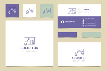 Solicitor logo brand business card. Branding book from business management icons collection. Creative Solicitor logo