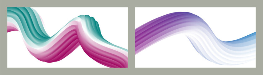 Abstract volumetric background. Cords. set of two illustrations. Toothpaste in a tube. Minimalism. Creative modern background. Cover design, wallpaper, background. eps vector.