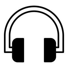 Headphones solid glyph icon