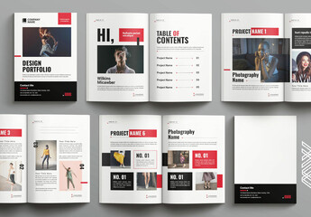 Red Portfolio Brochure Layout Template