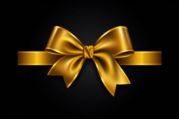 Shimmering Golden Ribbon Against Black