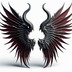 black gothic wings isolated