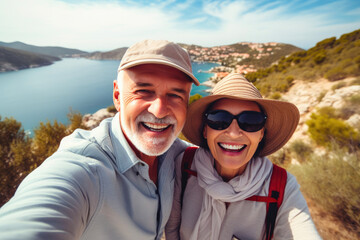 Seniors in Wanderlust: Tourist Selfie Happiness