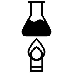 flask heat solid glyph icon