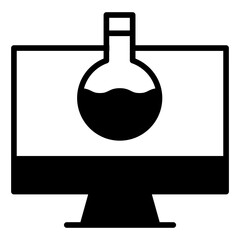 Online flask solid glyph icon