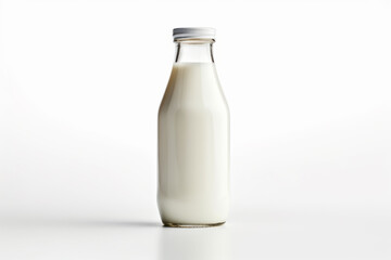 Isolated white milk bottle.