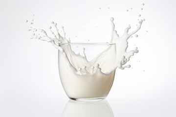 Glass of milk isolated on white background