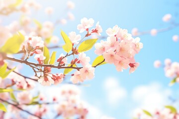 cherry blossoms blooming on a sunny spring day