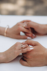 Holding Hand Groom And Bride