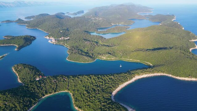 View of Mljet Island in Croatia. The National Park covers the western part of the island, which many regard as the most alluring in the Adriatic, full of lush and varied Mediterranean vegetation