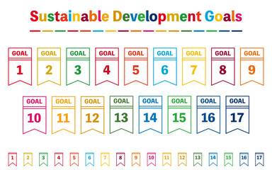 Heading label set in SDG colors, tag type