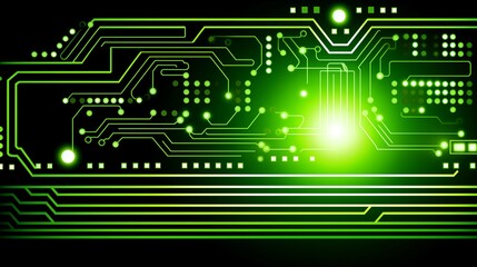 Abstract Green Electronic Circuit Board Background
