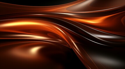 Abstract Futuristic Dark Orange Black 3D Wave Background