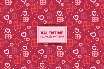 Fototapeta na wymiar seamless pattern background of hearts with cute style in pink color