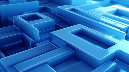 abstract blue background with square 3d rendering