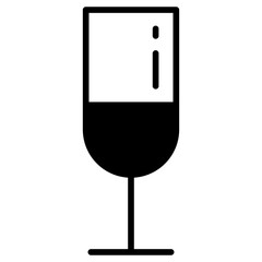 Wine glass solid glyph icon