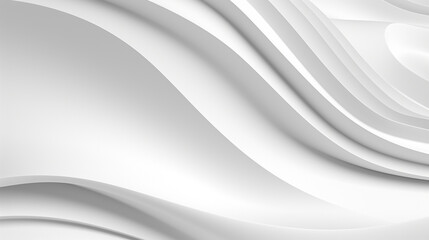 abstract white background minimal wavy shape 3d rendering