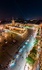 Krakowski Rynek nocą - obrazy, fototapety, plakaty
