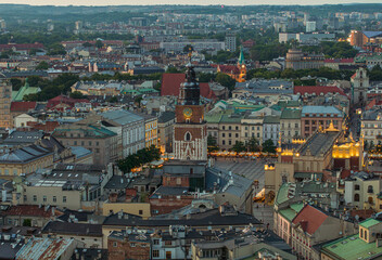 Krakow Stare miasto widok z drona