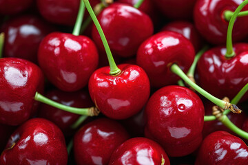 close up of cherries, food advertising	