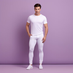 man in pink shirt and jeans