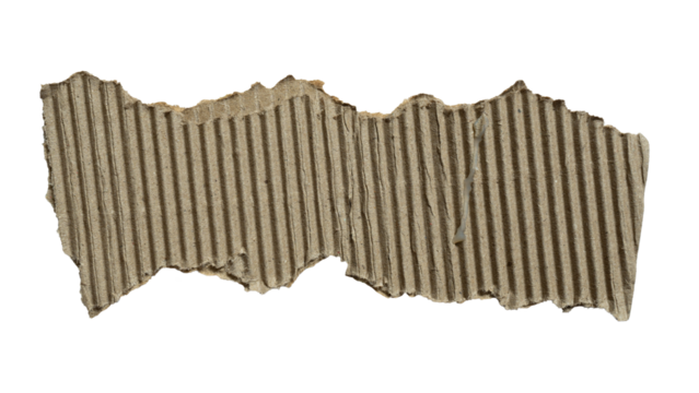 Torn brown corrugated cardboard paper for using as a text box