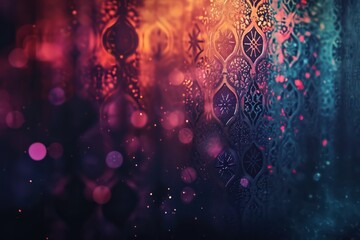 Abstract purple background with Muslim patterns. Generative AI - obrazy, fototapety, plakaty