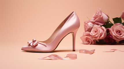 Elegance personified heels on a blush backdrop