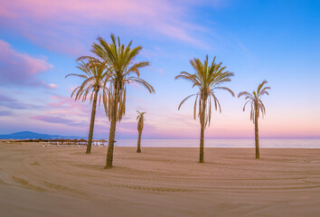 Puerto Banus Beach Sunset, Marbella, Spain