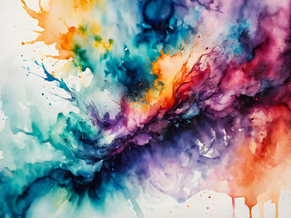 Abstract watercolor background. Ink in water. Colorful background.