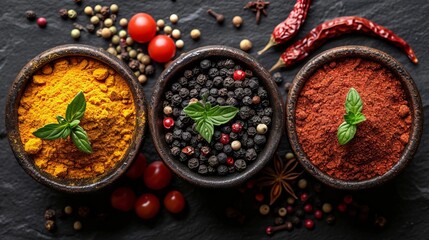 Food spice on a table in a bowl, product photo  - obrazy, fototapety, plakaty