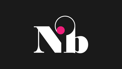 Luxury connected alphabet letter nb logo design