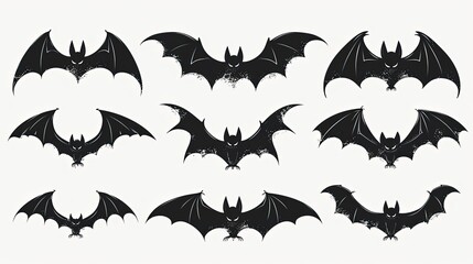 Naklejka premium Set Minimalist Logo Bats