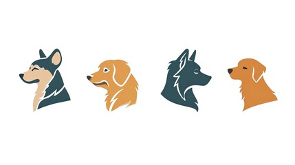 Fototapeta premium Set Minimalist Logo Dog