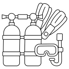 Snorkeling activity Concept, Underwater swimming equipment Vector Design, Wandering and LeisureSymbol, Touring and Pleasure Sign, Odyssey and Escapade Stock illustration, 