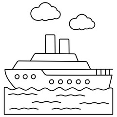 Obraz premium Cruise ship tour Concept, luxury yacht trips Vector Design, Wandering and LeisureSymbol, Touring and Pleasure Sign, Odyssey and Escapade Stock illustration,