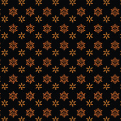 Floral textile seamless pattern design. Dark and gold ornament. Graphic floral pattern.