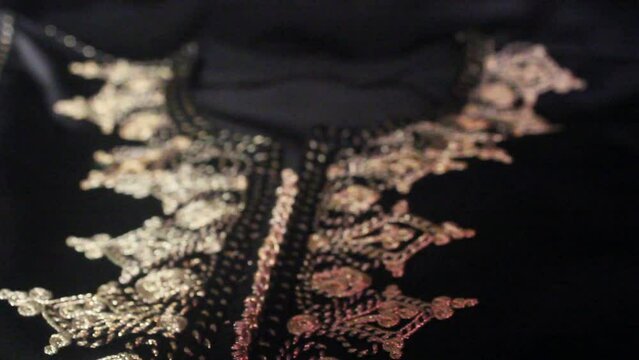 Close up of Caftan, Moroccan clothes.