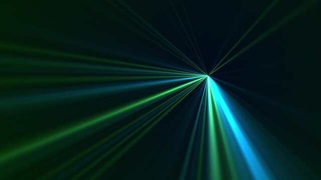 High speed laser light show on black background with flashing blue and green laser beams. This music performance nightlife background animation is full HD and a seamless loop.