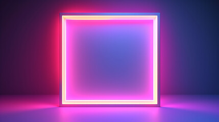 abstract colorful neon background square 3 render.
