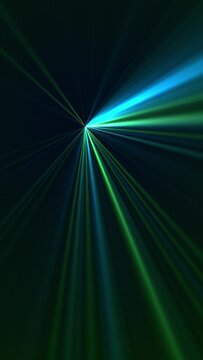 Vertical video - high speed laser light show on black background with flashing blue and green laser beams. This music performance nightlife background animation is full HD and a seamless loop.