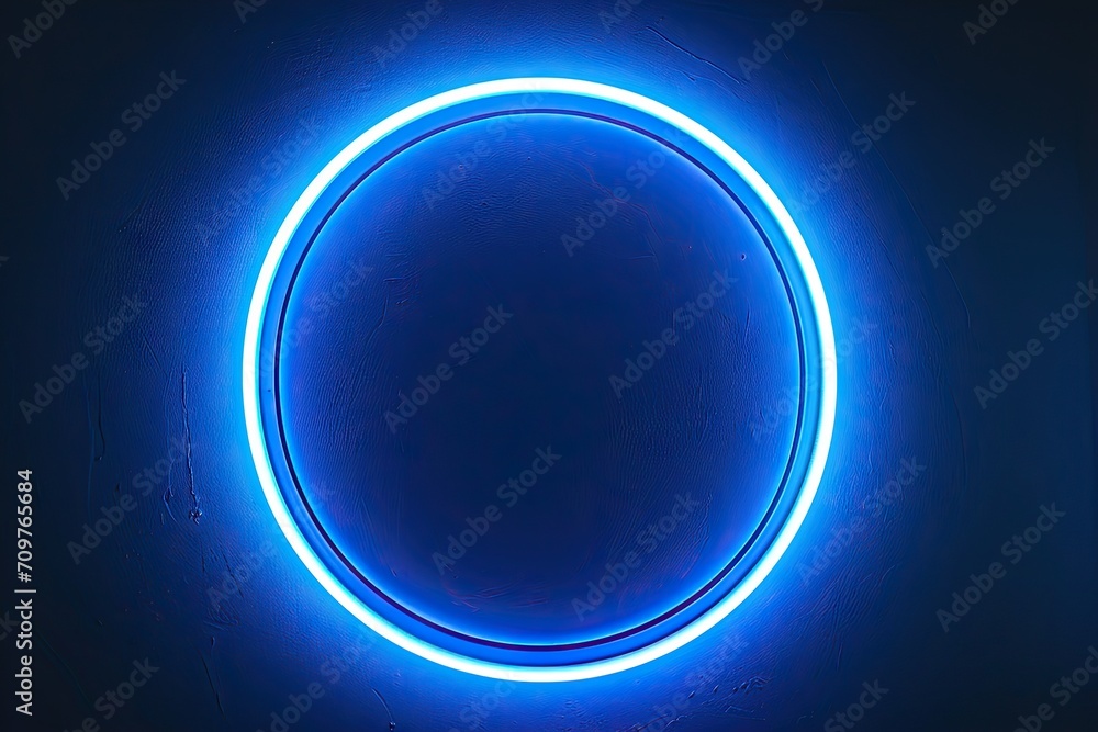 Poster luminous cosmic portal. enchanting visual of glowing blue circular effect creating captivating and f