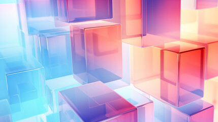 abstract geometric background translucent 3d render.