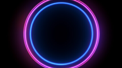 glowing pink blue neon lines rounded geometric background 3d render